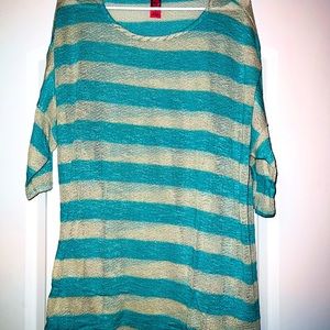 Blue and white striped top